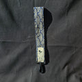 Porte-clés dragonne en coton japonais motif seigaiha marine et crème, mousqueton anthracite